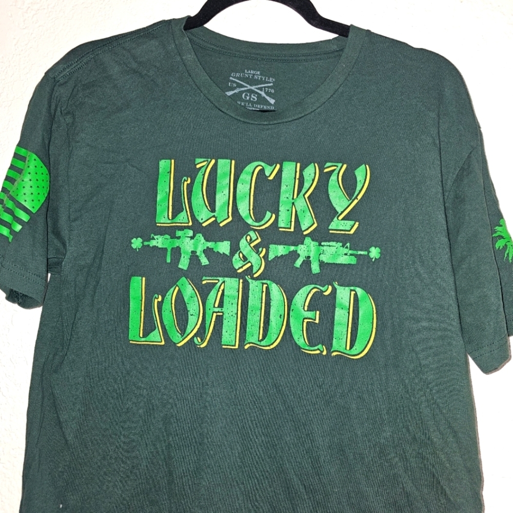 St. Patty's Day Club Grunt Style Green Tshirt Large